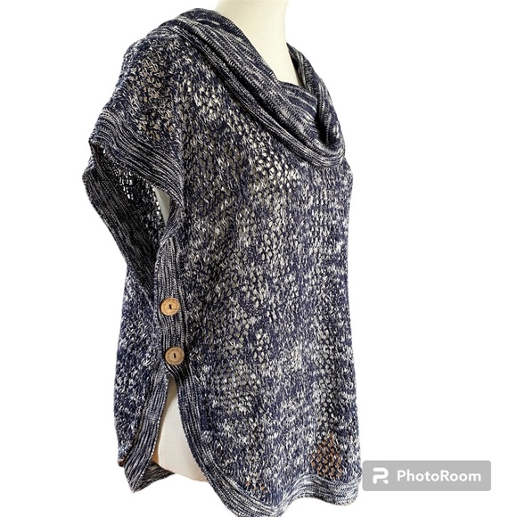 Lot: Tickled Teal Striped Cardigan & Dress Barn Cowl Neck Knit Sweater sz LG EUC - Picture 10 of 15